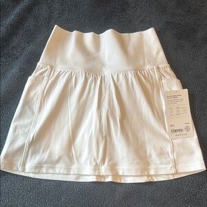 Athleta White Smocked Skater Mini Skirt